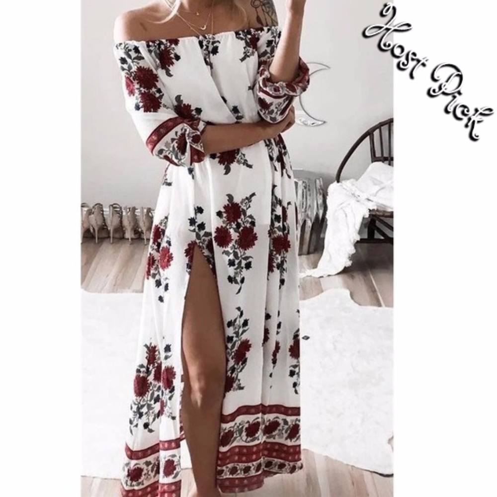 PLUS SZ Floral off the Shoulder dress * Runs super small!